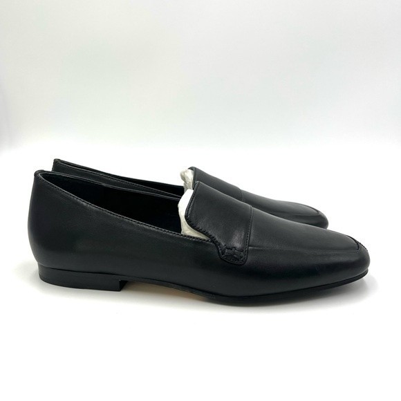 VIA SPIGA Womens Size 34 4 Tigen Black Leather Classic Minimalist Loafers Flats - Picture 2 of 15